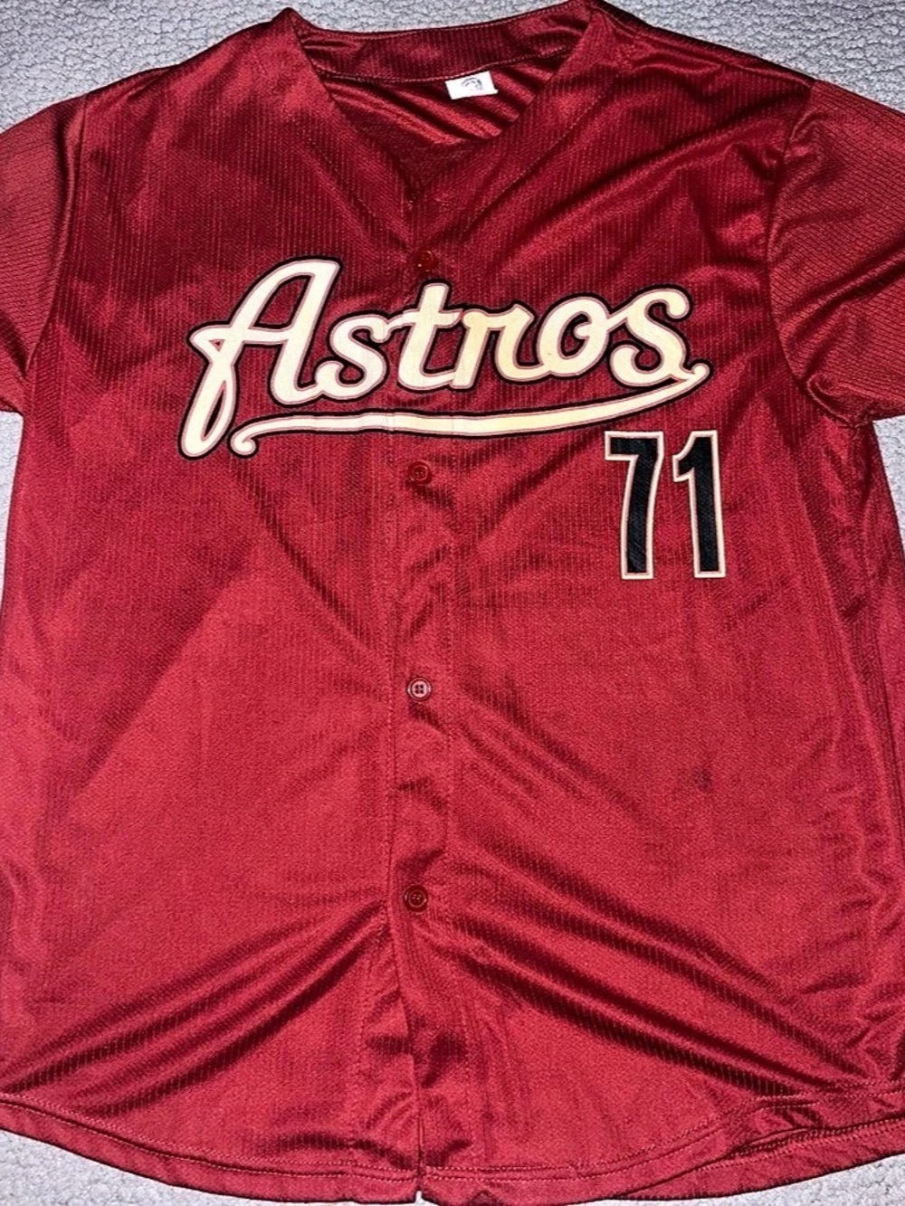 Majestic Houston Astros #71 Hader jersey Red Baseball Jersey Like New